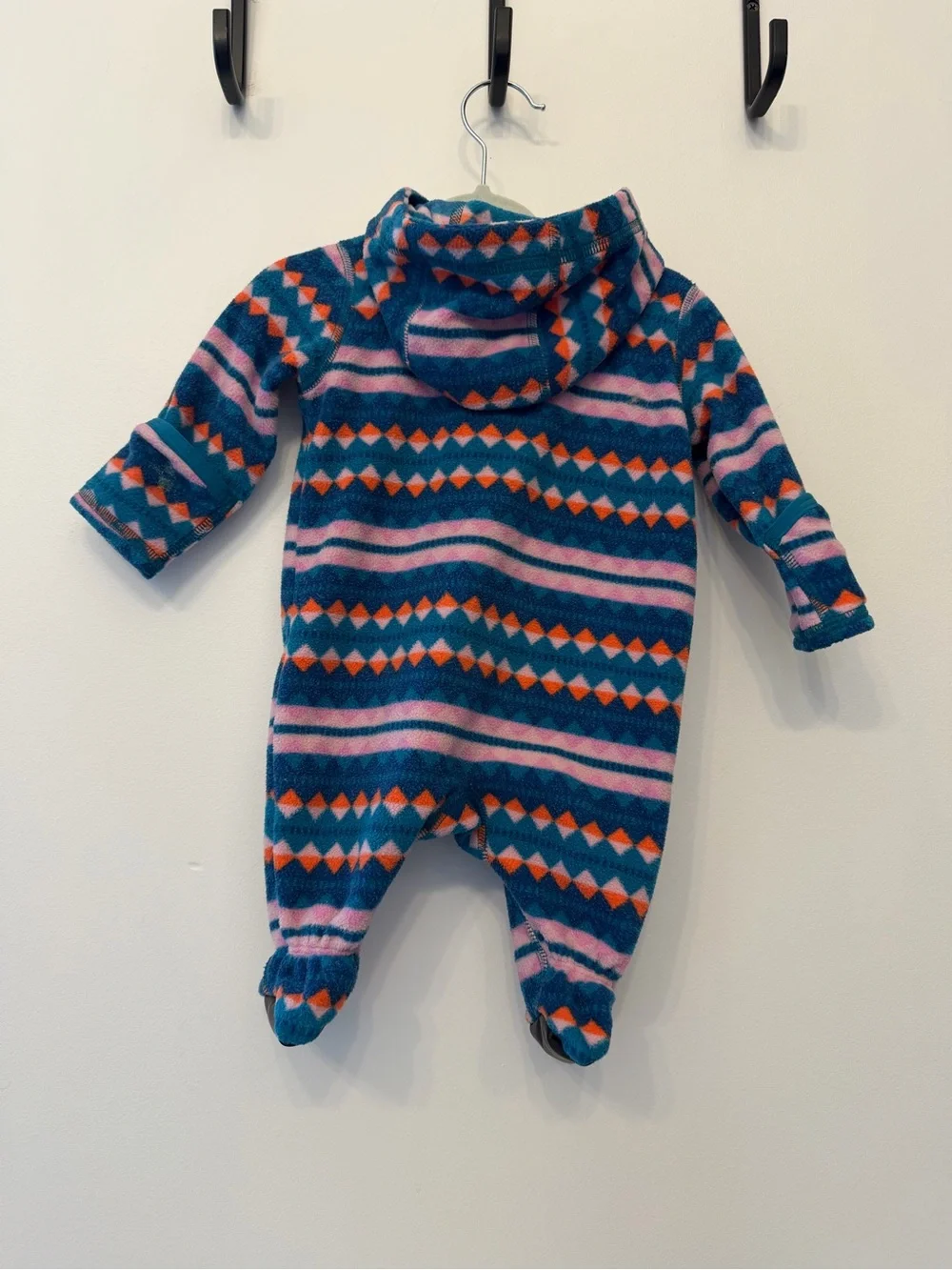 Patagonia Micro D Fleece Aztec Print Bunting / Onesie Newborn NB-7 lbs